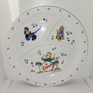 Vintage 1990 Alvin and the Chipmunks melamine ware divided plate collectible